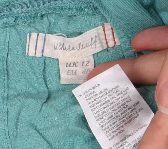 White Stuff Women's Blue 3/4 Sleeve Blouse, Size 12