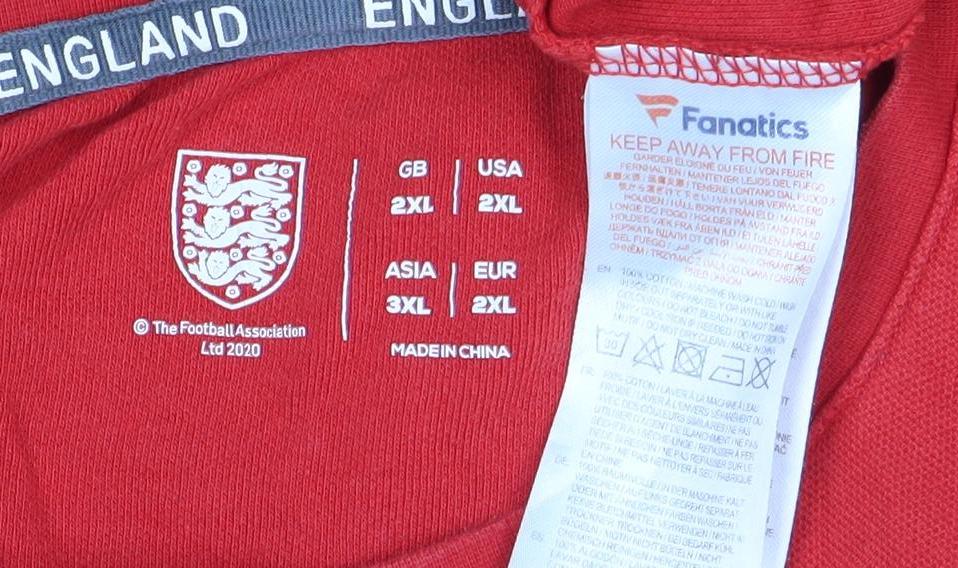 Fanatics Men's Red England Team T-Shirt - 2XL