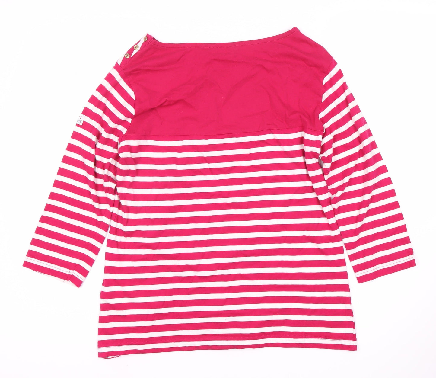 Regatta Women's Red Striped Boat Neck T-Shirt Size 14