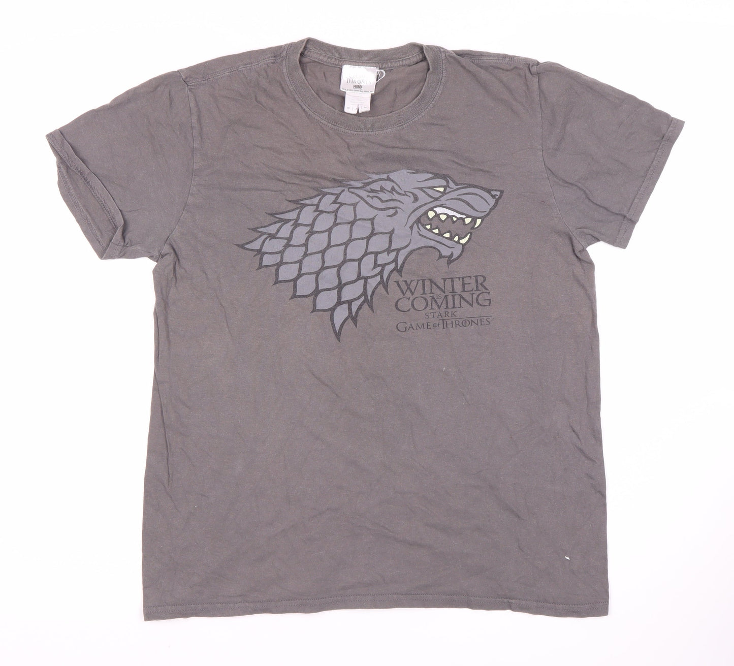Game of Thrones Grey Men's M T-Shirt Stark Logo