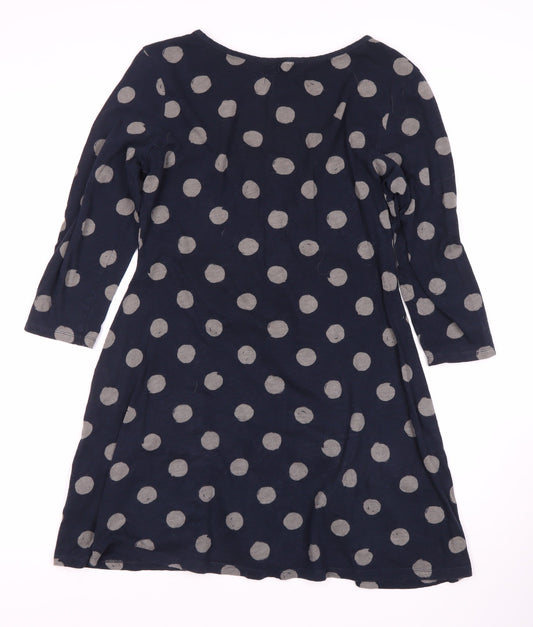 White Stuff Women's Blue Polka Dot 10 Jersey Dress