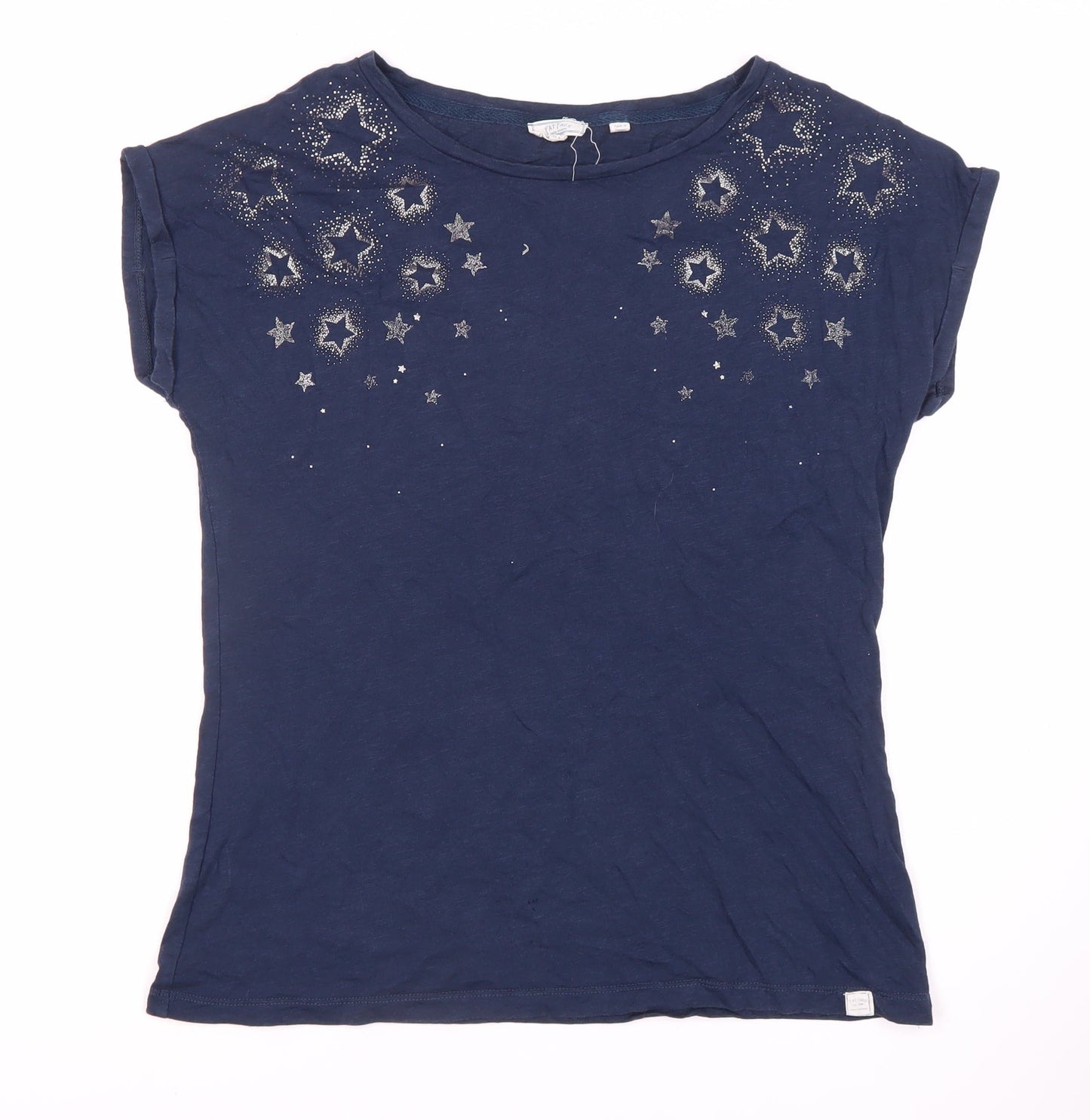 Fat Face Women's Blue M T-Shirt, Star Accents, Casual Wear