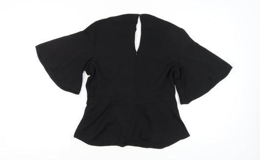 AD LIB Black Women's Wrap Blouse, Size 10