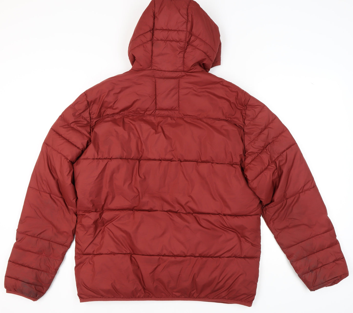 Jack & Jones Men's XL Red Puffer Jacket - Hooded Casual