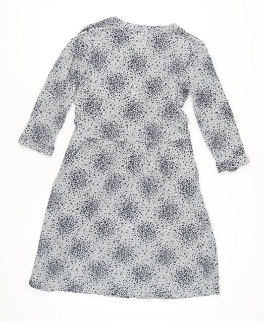 Boden Women's Grey Floral Long Sleeve Dress, Size 10
