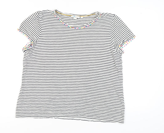 Womens UK Size XL Boden White Cotton T-Shirt