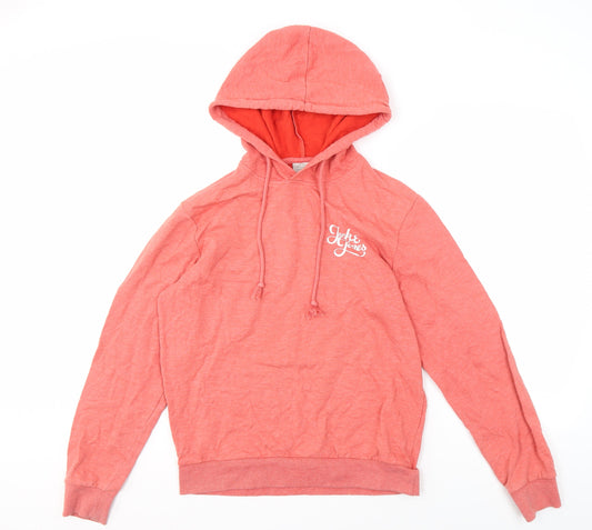 Mens UK S Regular JACK & JONES Red Pullover Hoodie
