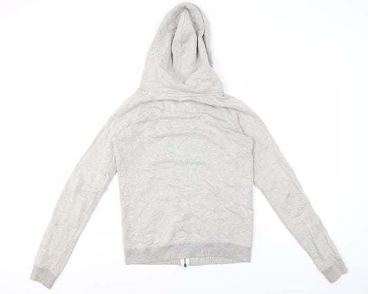 Jack Wills Women's Grey Full Zip Hoodie Size 8