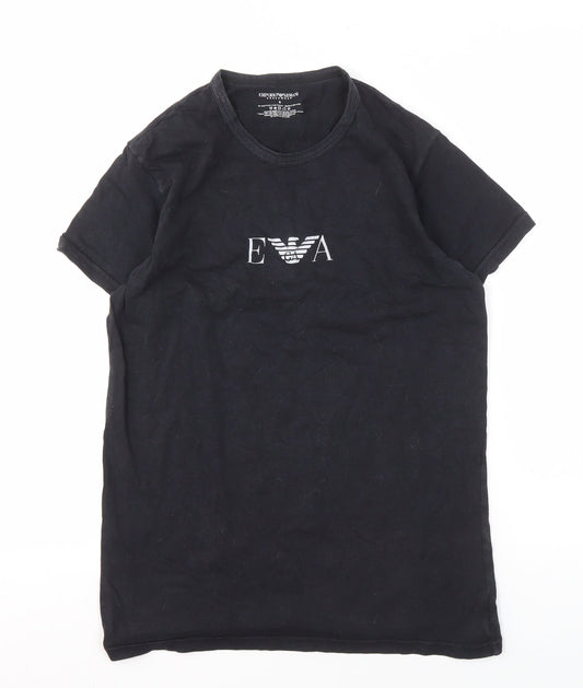 Emporio Armani Men's Black Logo Short Sleeve T-Shirt Size S