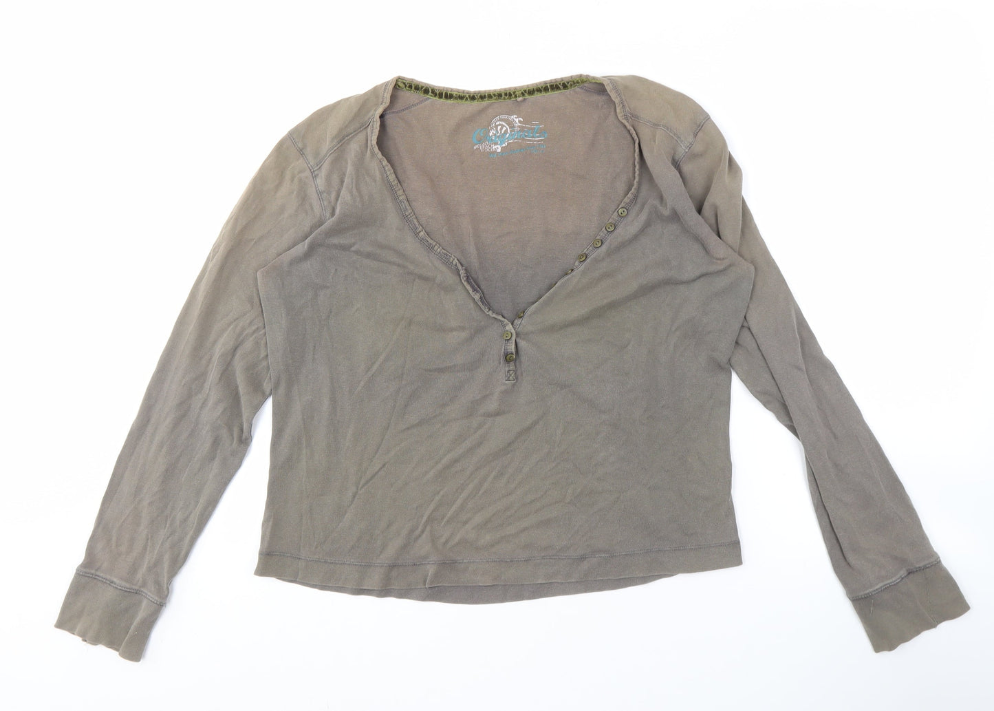 Fat Face Women's Brown Long Sleeve Basic T-Shirt Size 14