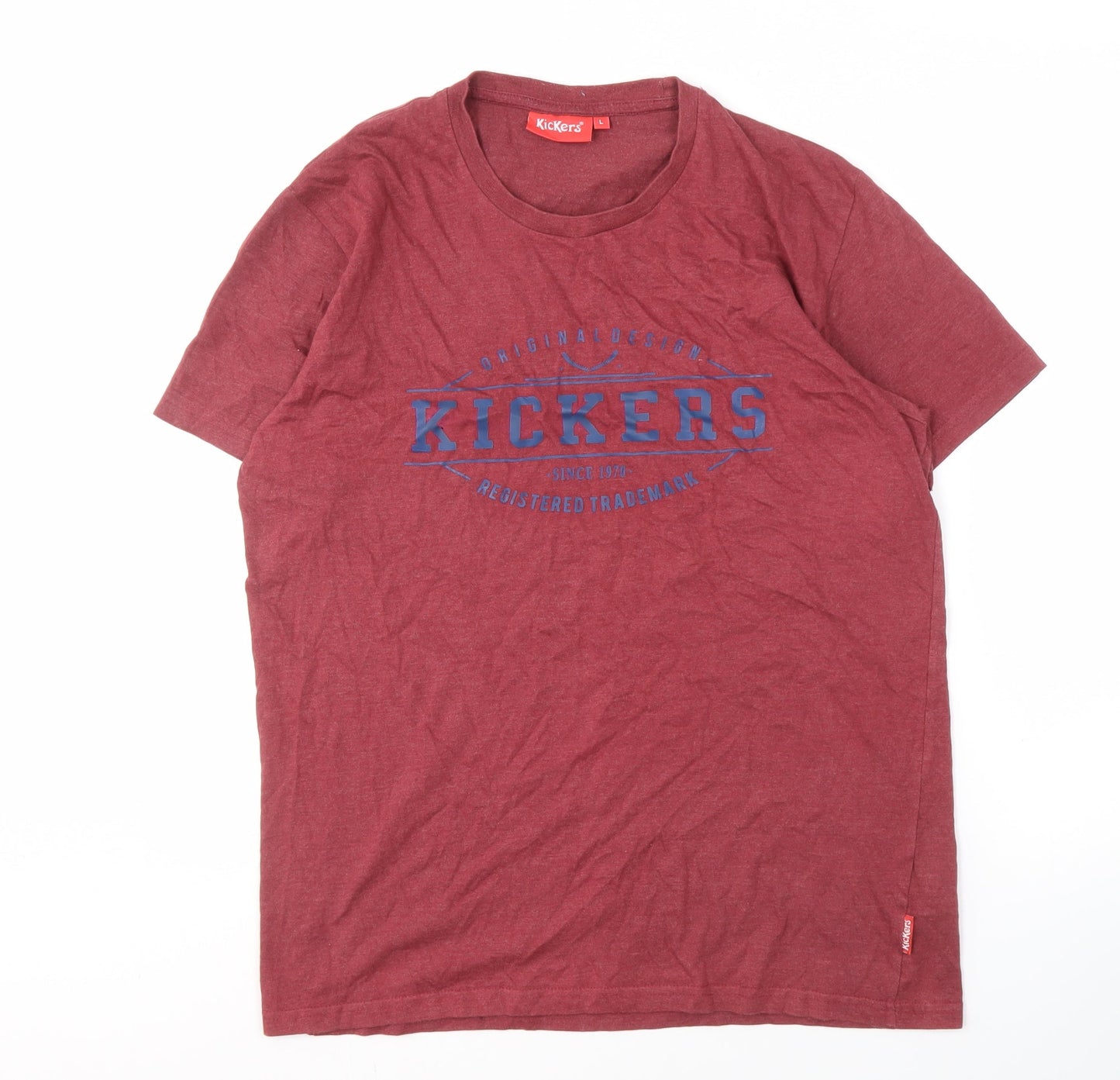 Kickers Men's Red Graphic Print T-Shirt, Size L