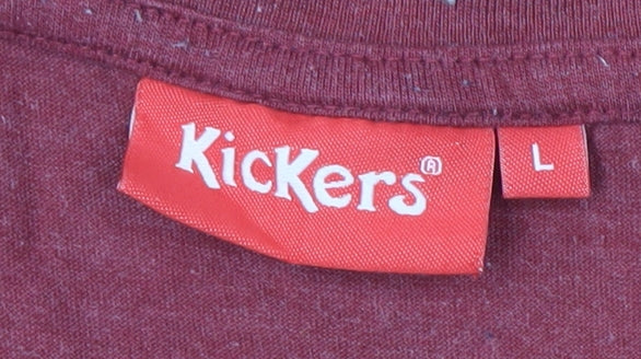 Kickers Men's Red Graphic Print T-Shirt, Size L