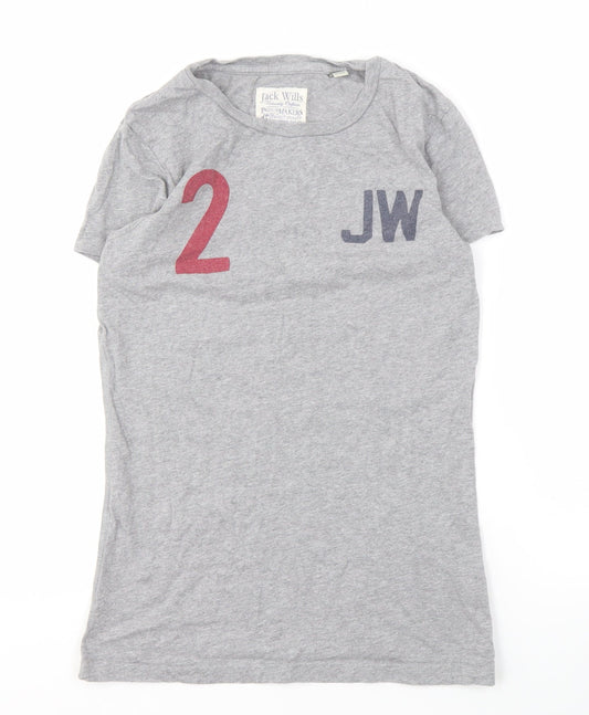 Jack Wills Women's Grey T-Shirt Size 8