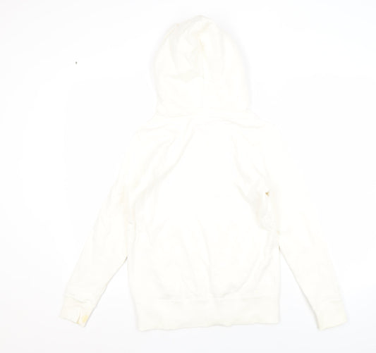 Champion Unisex White Hoodie M - Logo, Casual, Fleece