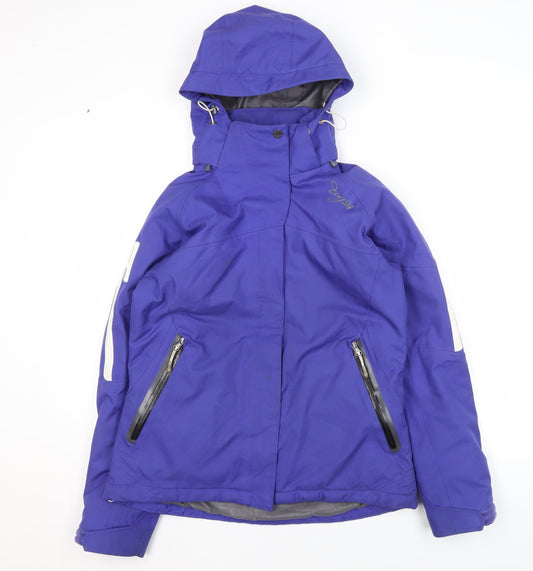 TOG24 Women's Blue Ski Jacket 10-12, Waterproof, Hooded