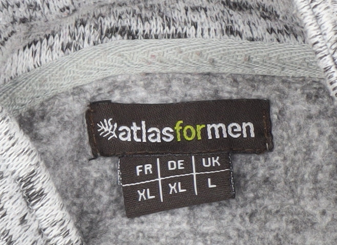 Brand and care label for Atlas For Men Grey Pullover Sweatshirt Men's L
