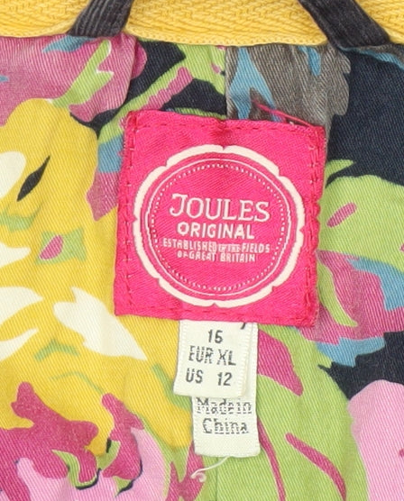 Joules Women's Blue Quilted Jacket XL Casual