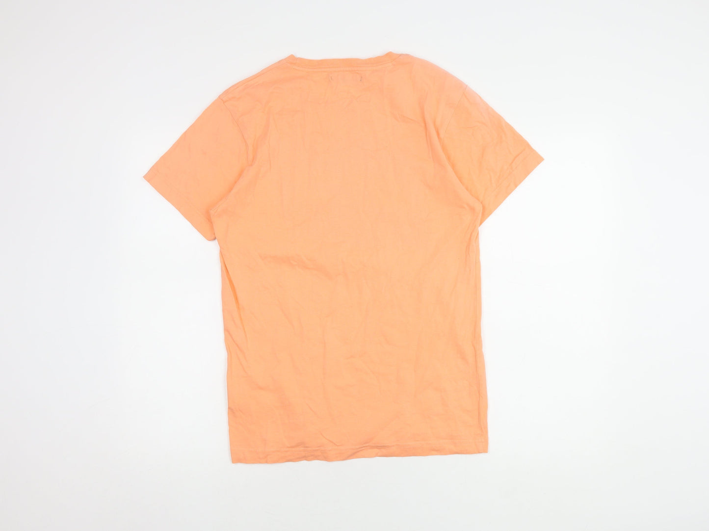 Jack & Jones Men's Orange Medium Graphic Crew Tee
