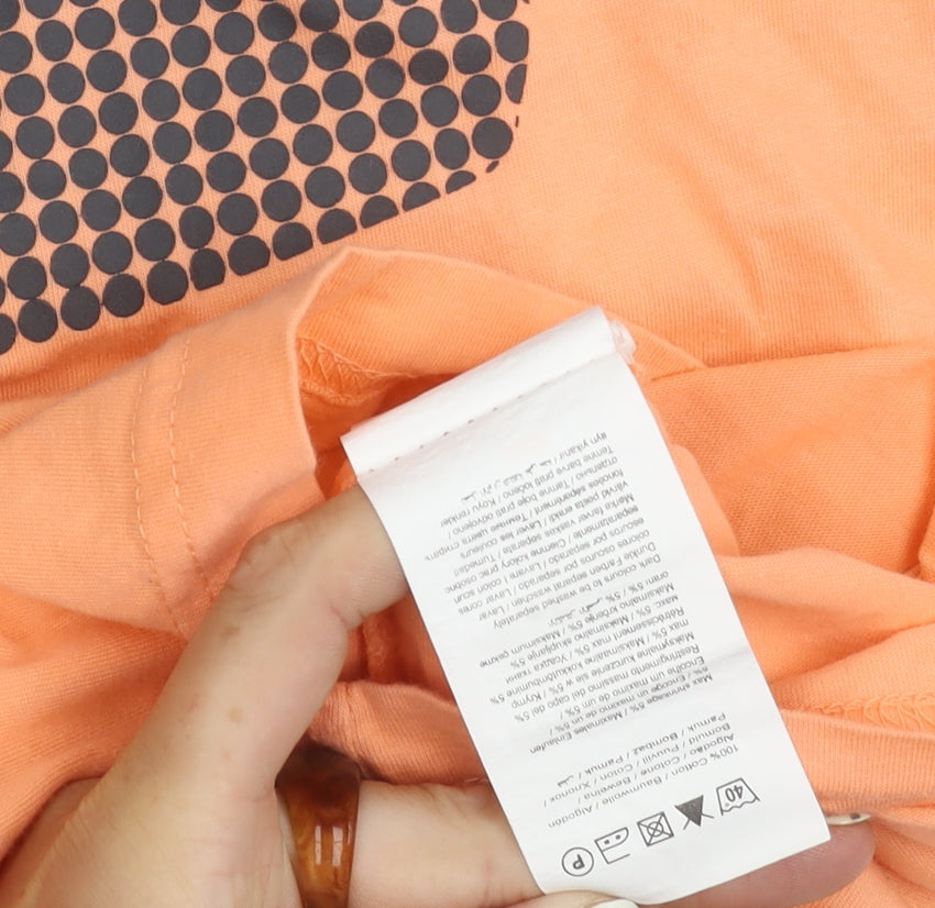 Jack & Jones Men's Orange Medium Graphic Crew Tee