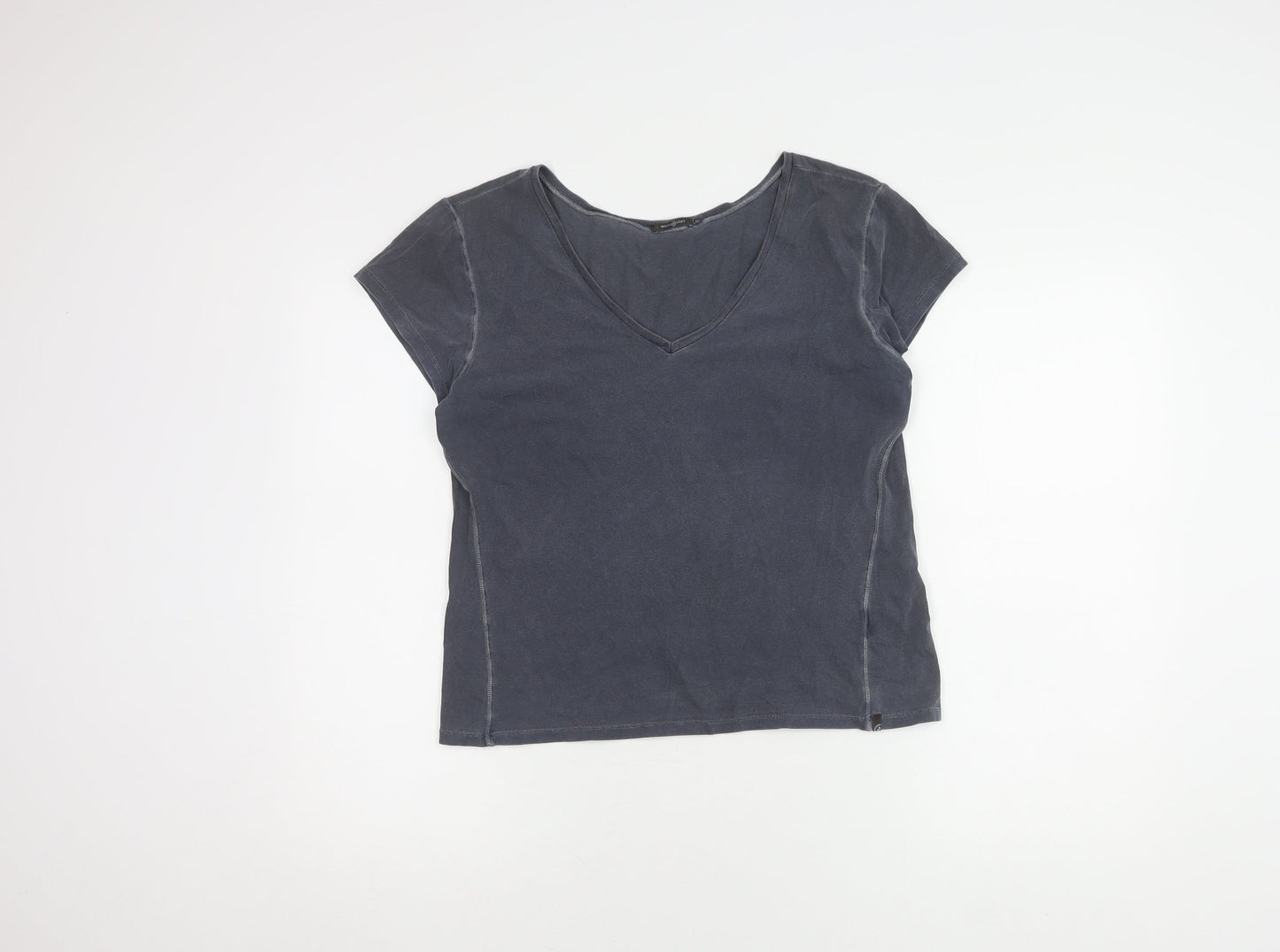White Stuff Women's Grey V-Neck T-Shirt Size 16
