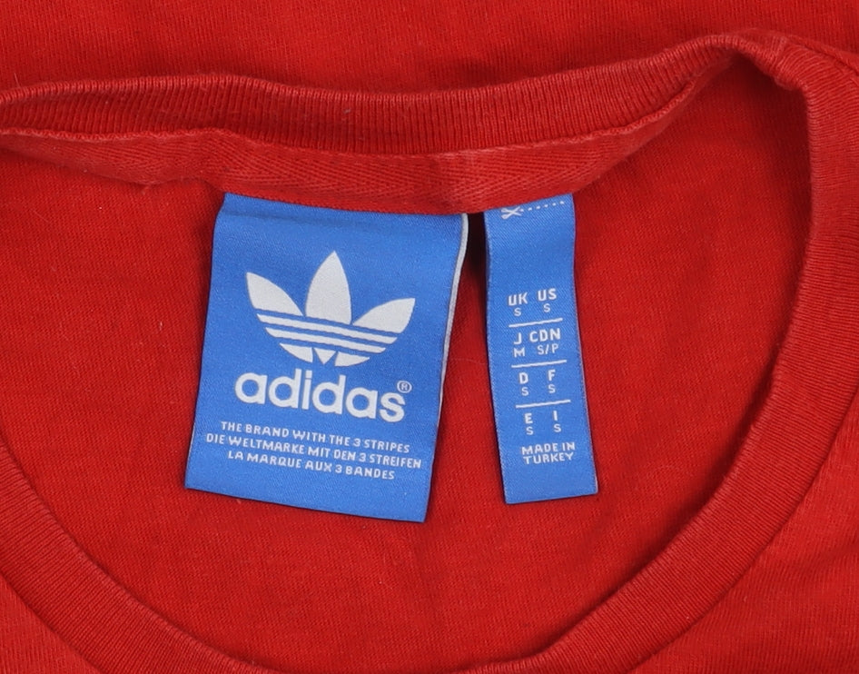 Adidas Men's Red Graphic Tee, Size S