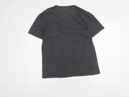 FatFace Men's Grey Cotton T-Shirt S, Casual Short Sleeve