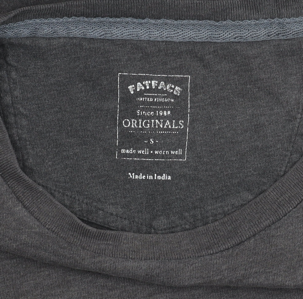 FatFace Men's Grey Cotton T-Shirt S, Casual Short Sleeve