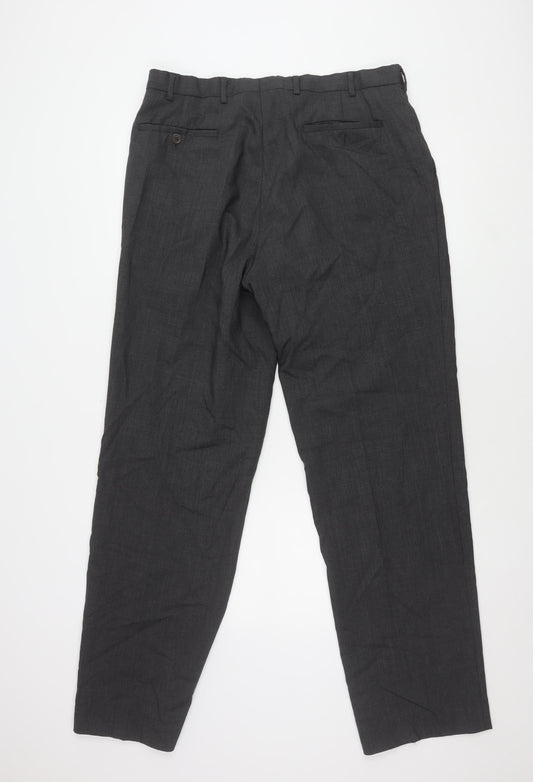 Austin Reed Men's Black Wool Trousers, Size 36L