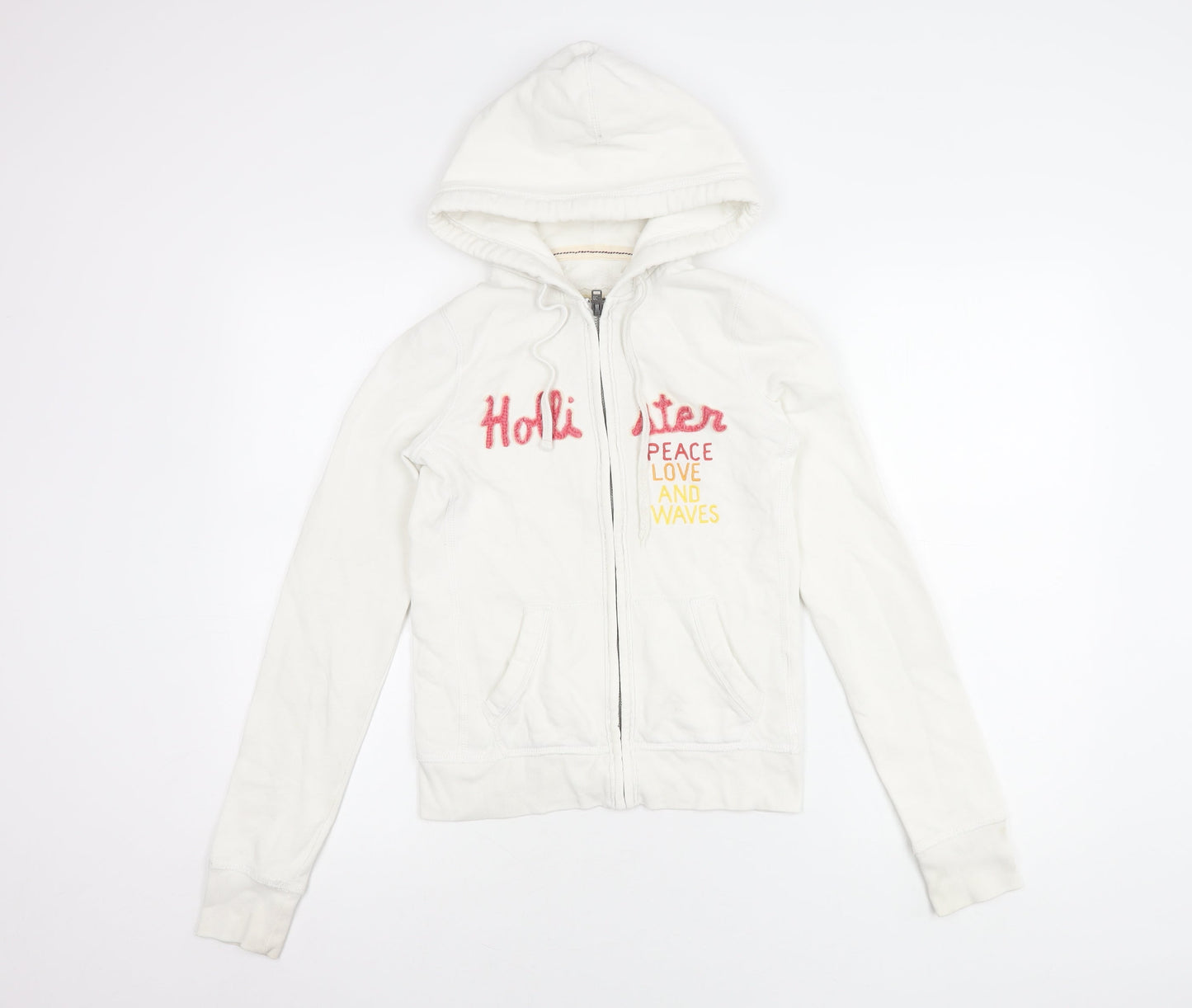 Hollister Women’s White S Logo Hooded Jacket