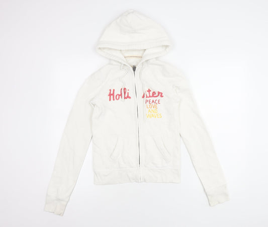 Hollister Women’s White S Logo Hooded Jacket