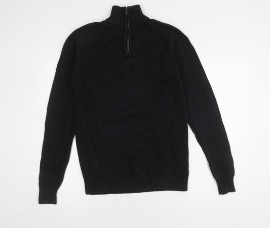 Kangol Men's Black High Neck Full Zip Jumper M