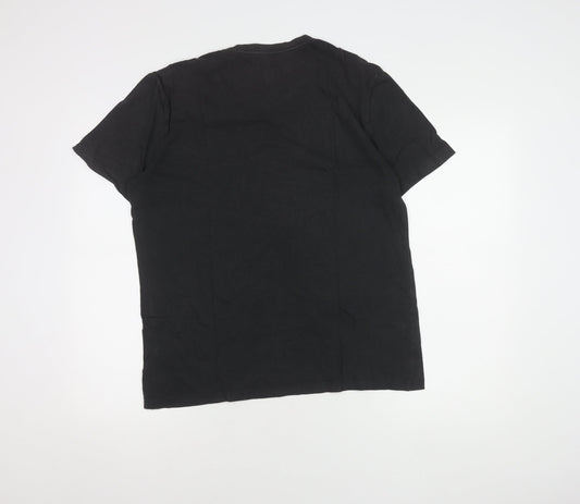 GAP Unisex Black Cotton Crew Neck Space T-Shirt, M