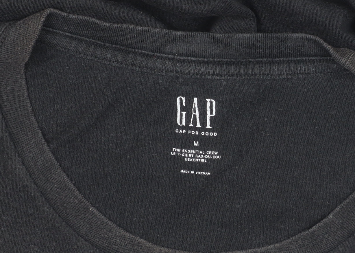GAP Unisex Black Cotton Crew Neck Space T-Shirt, M