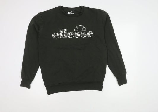 Additional front view of Ellesse Men's Black Graphic Print Pullover Sweatshirt S