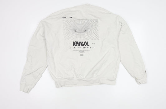 Kangol Men's White Graphic Pullover Sweatshirt Size S
