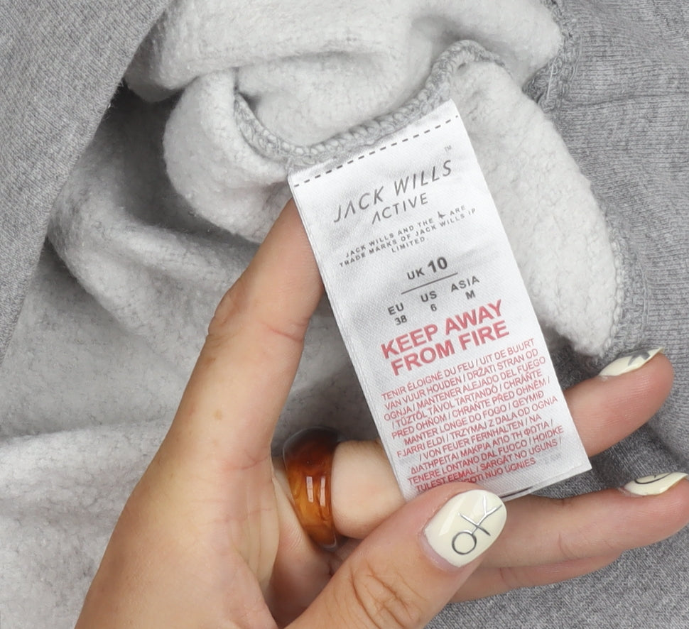 Jack Wills Women's Grey Zip Sweatshirt, Size 10