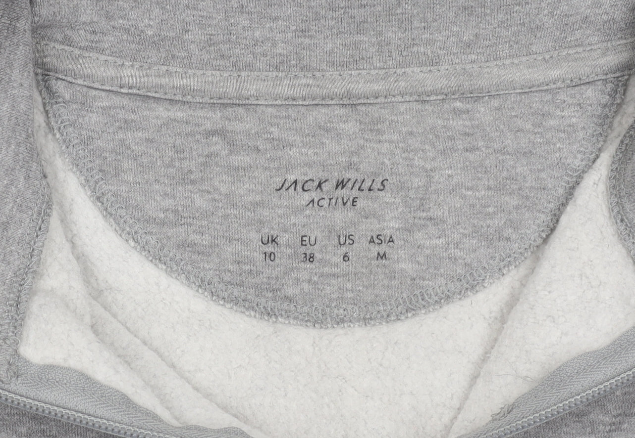 Jack Wills Women's Grey Zip Sweatshirt, Size 10
