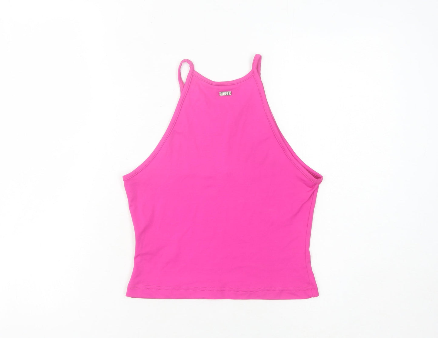 ELLE Women's Pink Cropped Tank Top, Size S