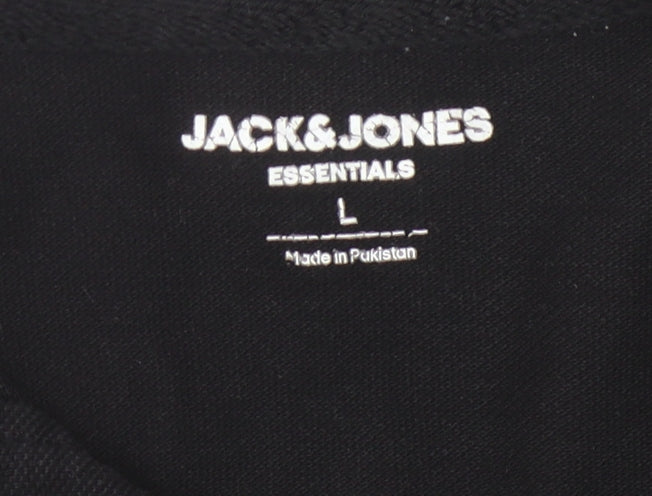 Jack & Jones Men's Black Polo Shirt Size L