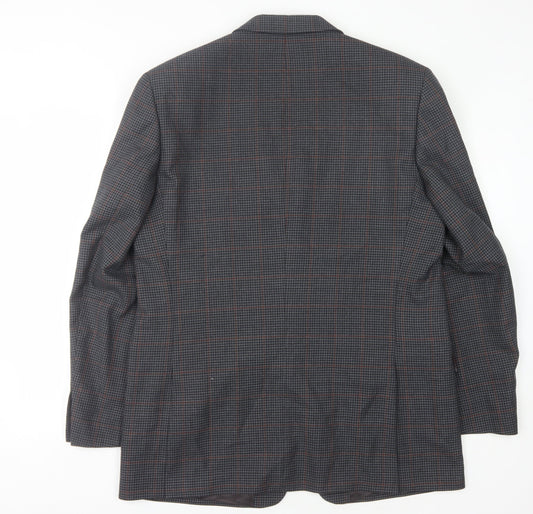 Charlton Gray Men's Grey Check Blazer 42L Long Jacket
