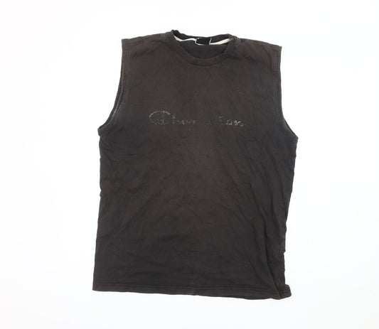 Champion Men's Black XL Sleeveless Cotton Tank Top