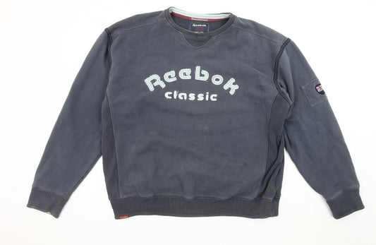 Reebok Men's Grey 2XL Pullover Sweatshirt Sports