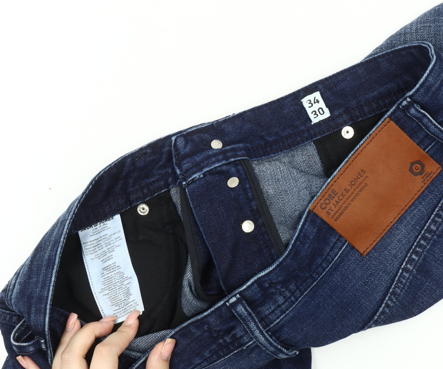 Jack & Jones Men's Blue Straight Jeans, Size 34, Regular Fit