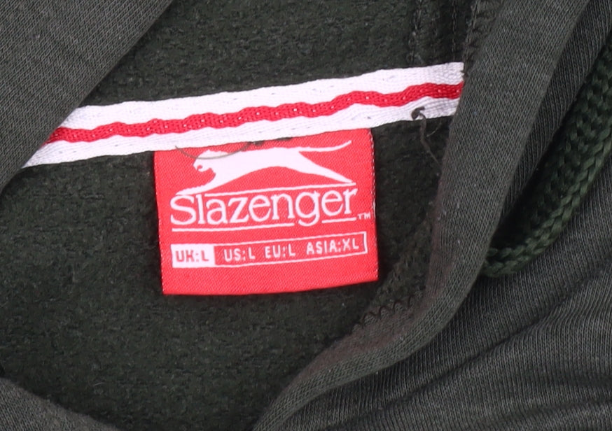 Slazenger Men's Green Pullover Hoodie, L, Sportswear