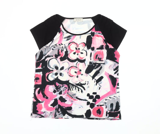 Womens UK Size 16 BASSINI Multicoloured Polyester Blend T-Shirt