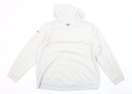 Columbia Men's Grey Hooded XL Pullover Graphic Hoodie