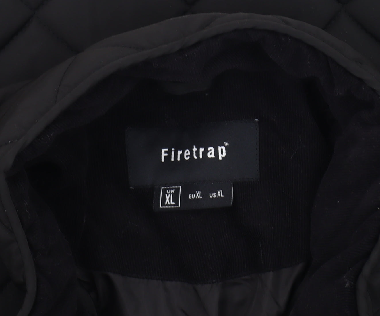 Firetrap Men's Black Quilted Jacket XL Insulated Casual