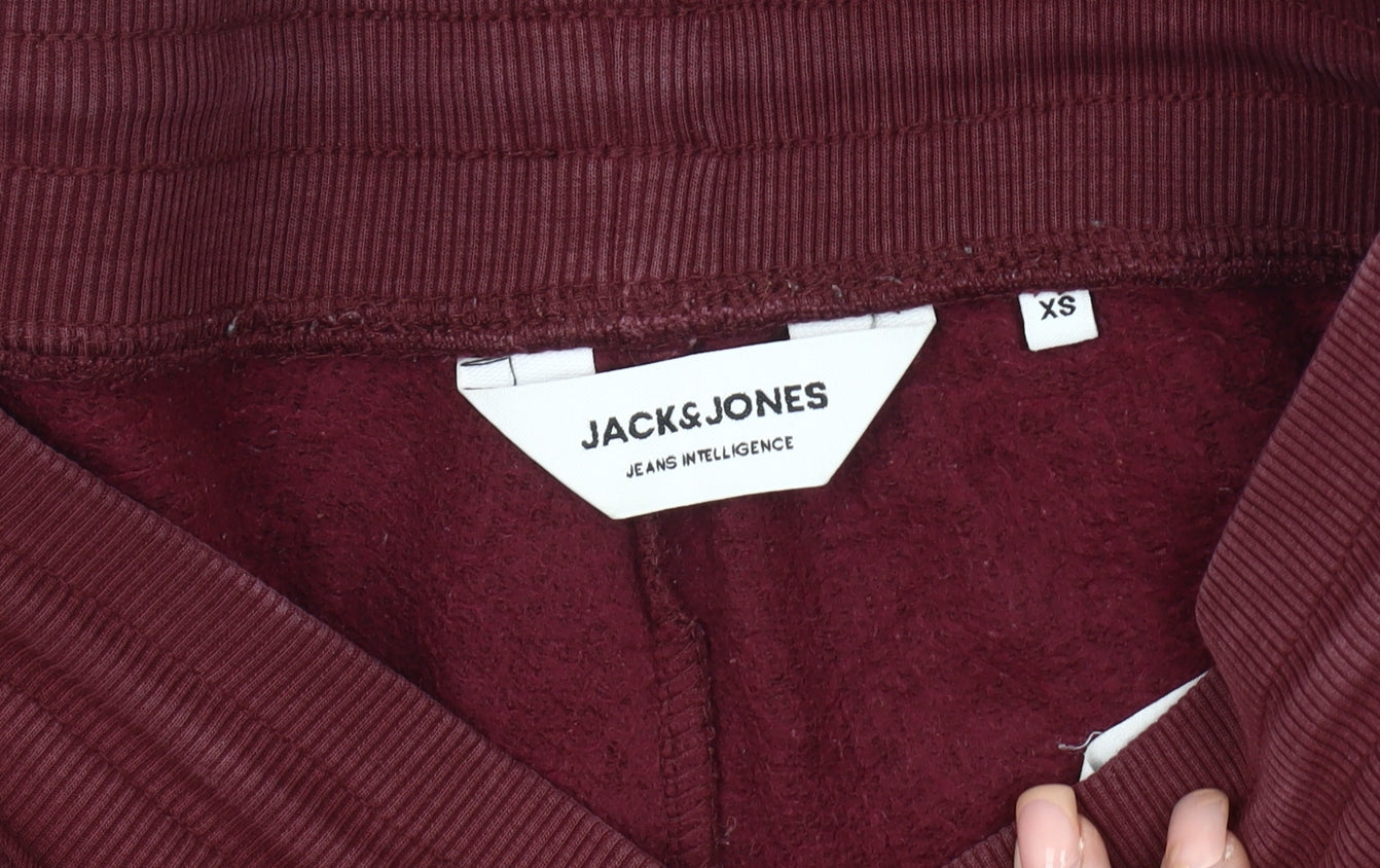 Jack & Jones XS Men's Red Joggers - Elastic Waist, Pockets