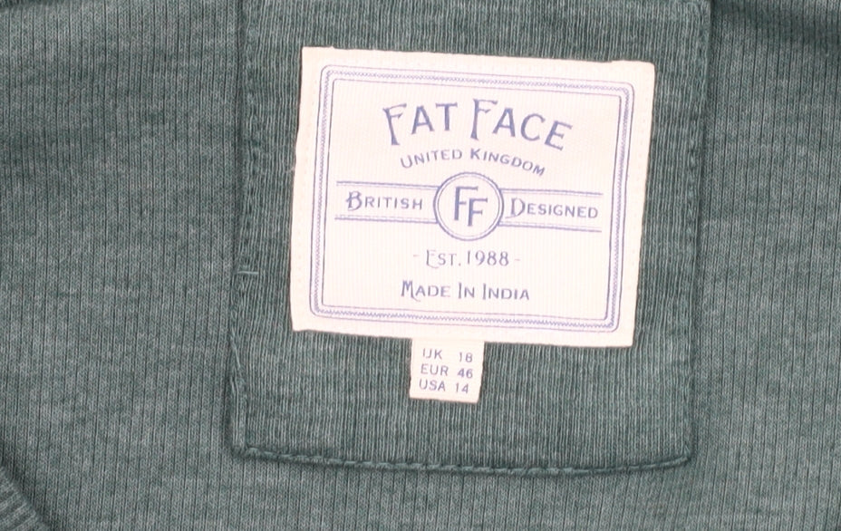 Fat Face Women's Green Pullover Sweatshirt, Size 18