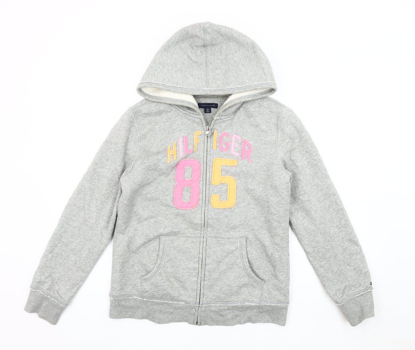 Tommy Hilfiger Teens Grey Logo Hooded Jacket XL